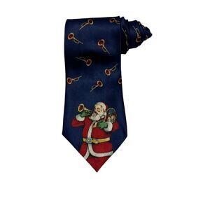 Noel Christmas Santa Claus Trumpets Novelty Holiday Necktie